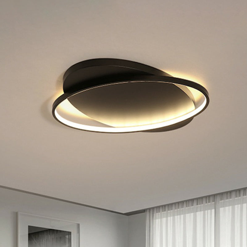 Metal Ellipse Flush Mount Lamp Minimalism Led Surface Mount Ceiling Light for Foyer Clearhalo 'Ceiling Lights' 'Close To Ceiling Lights' 'Close to ceiling' 'Flush mount' Lighting' 2326797