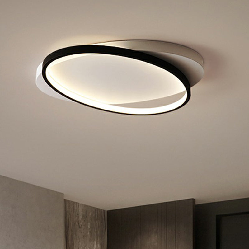 Metal Ellipse Flush Mount Lamp Minimalism Led Surface Mount Ceiling Light for Foyer Clearhalo 'Ceiling Lights' 'Close To Ceiling Lights' 'Close to ceiling' 'Flush mount' Lighting' 2326802