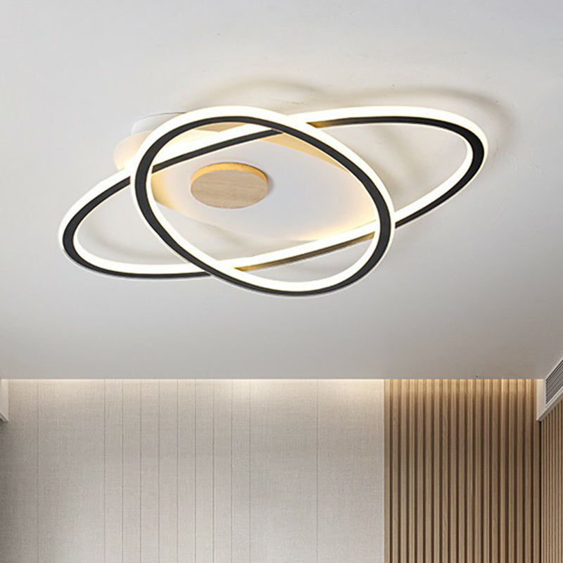 Oval Flush Mount Ceiling Lighting Fixture Simplicity Acrylic LED Flush Mount for Bedroom Clearhalo 'Ceiling Lights' 'Close To Ceiling Lights' 'Close to ceiling' 'Semi-flushmount' Lighting' 2326815