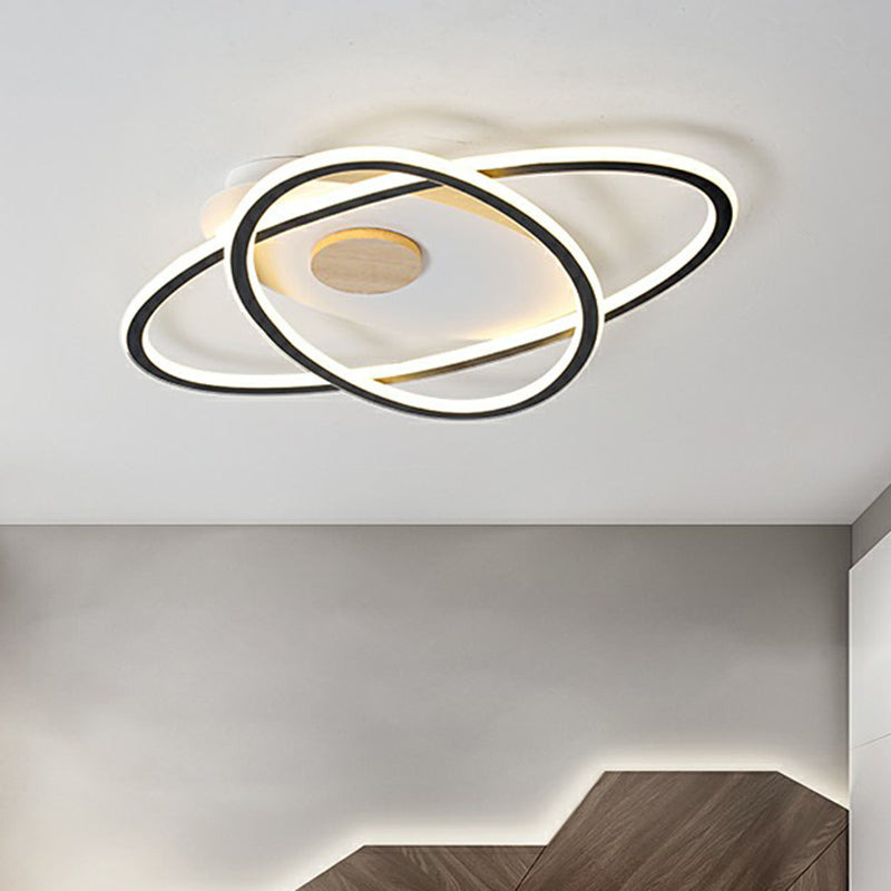 Oval Flush Mount Ceiling Lighting Fixture Simplicity Acrylic LED Flush Mount for Bedroom Clearhalo 'Ceiling Lights' 'Close To Ceiling Lights' 'Close to ceiling' 'Semi-flushmount' Lighting' 2326817