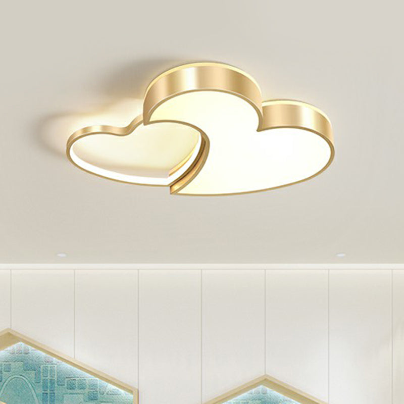 Heart Shaped Metal Ceiling Flush Light Minimalist Golden Flush Mount Led Light for Bedroom Clearhalo 'Ceiling Lights' 'Close To Ceiling Lights' 'Close to ceiling' 'Flush mount' Lighting' 2326910