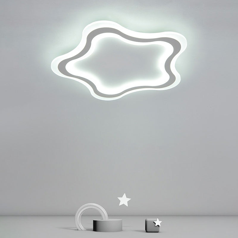 White Pentacle LED Flushmount Ceiling Lamp Cartoon Acrylic Flush Light for Child Room Clearhalo 'Ceiling Lights' 'Close To Ceiling Lights' 'Close to ceiling' 'Flush mount' Lighting' 2326927