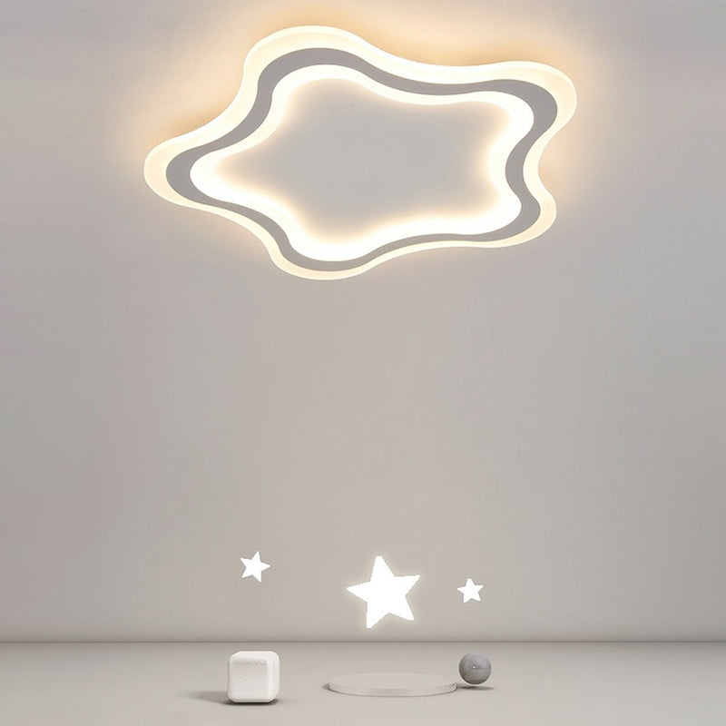 White Pentacle LED Flushmount Ceiling Lamp Cartoon Acrylic Flush Light for Child Room Clearhalo 'Ceiling Lights' 'Close To Ceiling Lights' 'Close to ceiling' 'Flush mount' Lighting' 2326930