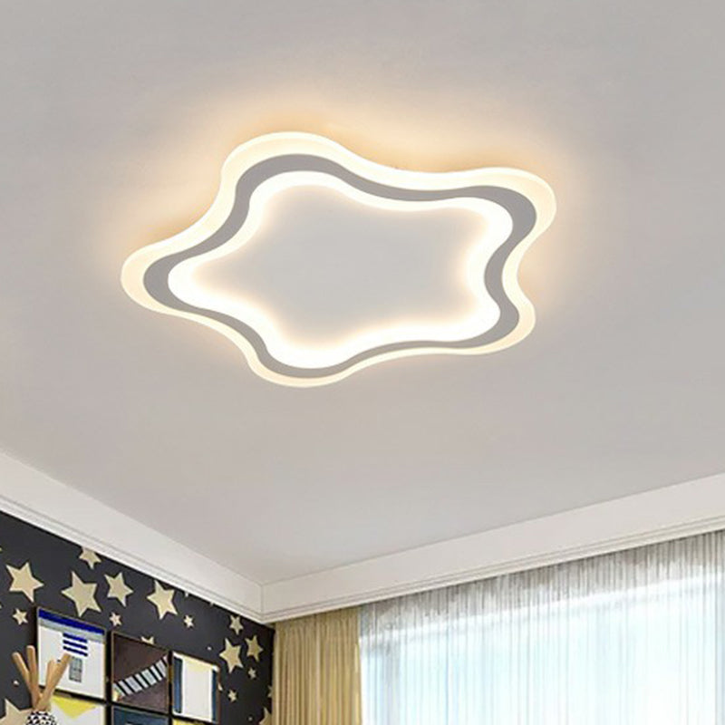 White Pentacle LED Flushmount Ceiling Lamp Cartoon Acrylic Flush Light for Child Room Clearhalo 'Ceiling Lights' 'Close To Ceiling Lights' 'Close to ceiling' 'Flush mount' Lighting' 2326932