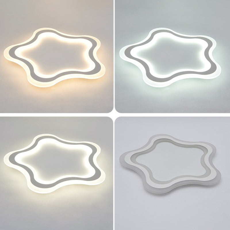 White Pentacle LED Flushmount Ceiling Lamp Cartoon Acrylic Flush Light for Child Room Clearhalo 'Ceiling Lights' 'Close To Ceiling Lights' 'Close to ceiling' 'Flush mount' Lighting' 2326933
