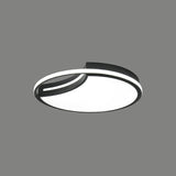 Minimalist Crescent LED Ceiling Flush Mount Acrylic Bedroom Flush Light Fixture with Halo Ring in Black Black 16.5" Remote Control Stepless Dimming Clearhalo 'Ceiling Lights' 'Close To Ceiling Lights' 'Close to ceiling' 'Flush mount' Lighting' 2326998