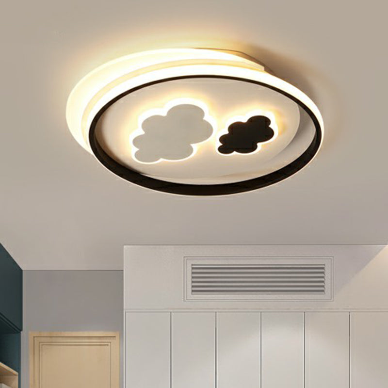Childrens Cloud Ceiling Light Fixture Acrylic Bedroom LED Flush Mounted Lamp in Black Clearhalo 'Ceiling Lights' 'Close To Ceiling Lights' 'Close to ceiling' 'Flush mount' Lighting' 2327066