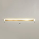 Gold Oblong LED Ceiling Fixture Minimalism Acrylic Flush Mount Light for Bedroom Gold 47" Warm Clearhalo 'Ceiling Lights' 'Close To Ceiling Lights' 'Close to ceiling' 'Flush mount' Lighting' 2327078