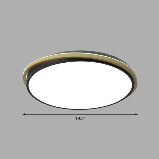 Acrylic Round LED Flush Light Minimalist Gold and Black Flush Ceiling Light for Bedroom Gold 19.5" White Clearhalo 'Ceiling Lights' 'Close To Ceiling Lights' 'Close to ceiling' 'Flush mount' Lighting' 2327103