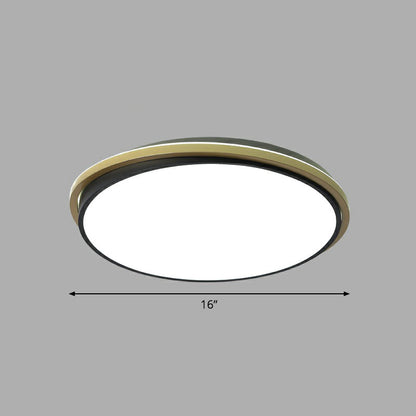 Acrylic Round LED Flush Light Minimalist Gold and Black Flush Ceiling Light for Bedroom Gold 16" White Clearhalo 'Ceiling Lights' 'Close To Ceiling Lights' 'Close to ceiling' 'Flush mount' Lighting' 2327109