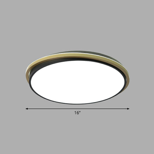 Acrylic Round LED Flush Light Minimalist Gold and Black Flush Ceiling Light for Bedroom Gold 16" White Clearhalo 'Ceiling Lights' 'Close To Ceiling Lights' 'Close to ceiling' 'Flush mount' Lighting' 2327109