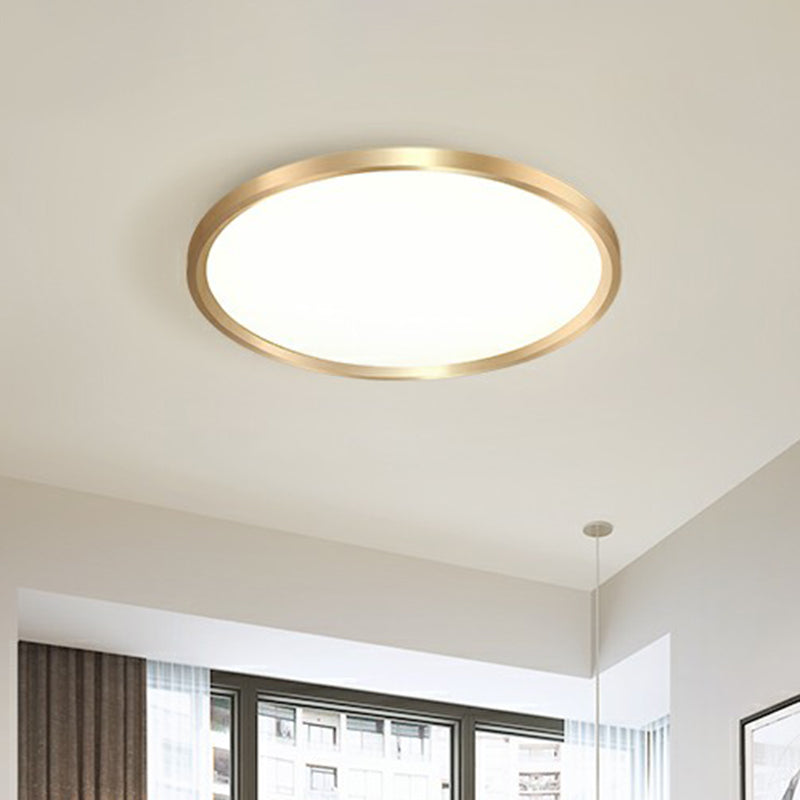 Circle Bedroom Ceiling Flush Mount Fixture Acrylic Simplicity LED Flush Light in Gold Clearhalo 'Ceiling Lights' 'Close To Ceiling Lights' 'Close to ceiling' 'Flush mount' Lighting' 2327110