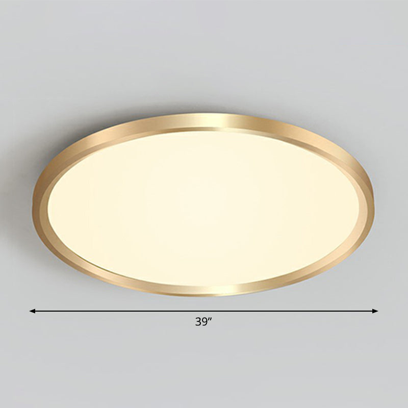 Circle Bedroom Ceiling Flush Mount Fixture Acrylic Simplicity LED Flush Light in Gold Gold 39" Warm Clearhalo 'Ceiling Lights' 'Close To Ceiling Lights' 'Close to ceiling' 'Flush mount' Lighting' 2327111