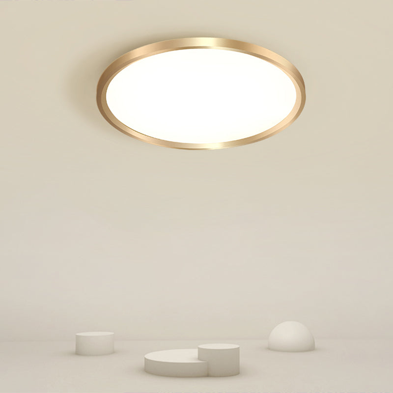 Circle Bedroom Ceiling Flush Mount Fixture Acrylic Simplicity LED Flush Light in Gold Clearhalo 'Ceiling Lights' 'Close To Ceiling Lights' 'Close to ceiling' 'Flush mount' Lighting' 2327112