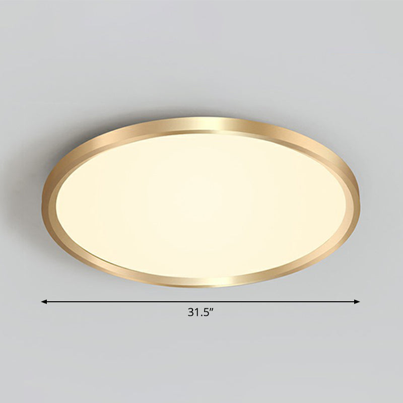 Circle Bedroom Ceiling Flush Mount Fixture Acrylic Simplicity LED Flush Light in Gold Gold 31.5" Warm Clearhalo 'Ceiling Lights' 'Close To Ceiling Lights' 'Close to ceiling' 'Flush mount' Lighting' 2327116