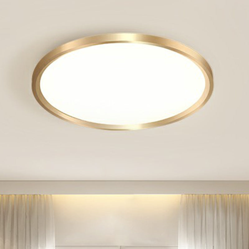 Circle Bedroom Ceiling Flush Mount Fixture Acrylic Simplicity LED Flush Light in Gold Clearhalo 'Ceiling Lights' 'Close To Ceiling Lights' 'Close to ceiling' 'Flush mount' Lighting' 2327117