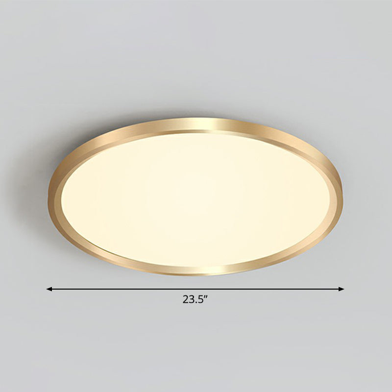 Circle Bedroom Ceiling Flush Mount Fixture Acrylic Simplicity LED Flush Light in Gold Gold 23.5" Warm Clearhalo 'Ceiling Lights' 'Close To Ceiling Lights' 'Close to ceiling' 'Flush mount' Lighting' 2327121