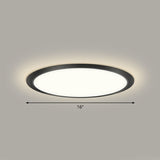 Flat LED Flush Mount Lighting Minimalist Acrylic Ceiling Light Fixture for Bedroom Black 16" Remote Control Stepless Dimming Clearhalo 'Ceiling Lights' 'Close To Ceiling Lights' 'Close to ceiling' 'Flush mount' Lighting' 2327145