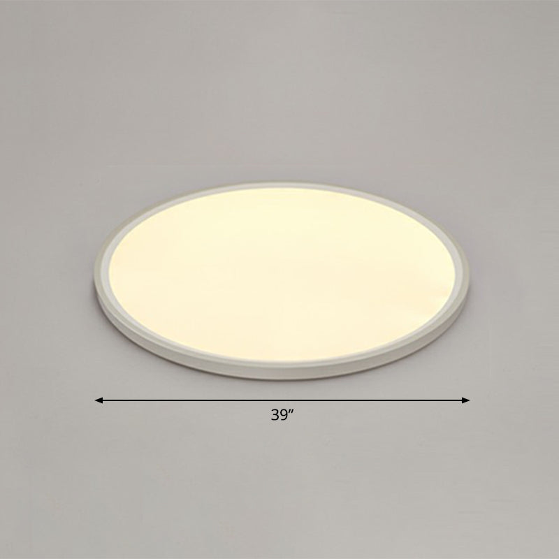 Ultrathin LED Ceiling Mount Fixture Simple Style Acrylic White Flushmount Lighting White 39" Warm Clearhalo 'Ceiling Lights' 'Close To Ceiling Lights' 'Close to ceiling' 'Flush mount' Lighting' 2327158