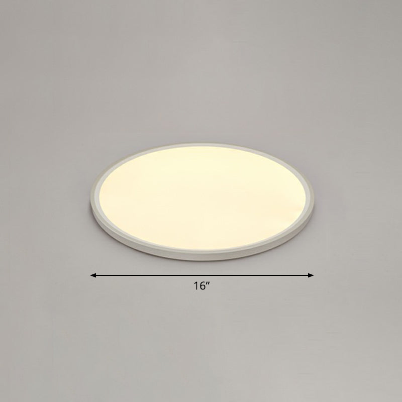 Ultrathin LED Ceiling Mount Fixture Simple Style Acrylic White Flushmount Lighting White 16" Warm Clearhalo 'Ceiling Lights' 'Close To Ceiling Lights' 'Close to ceiling' 'Flush mount' Lighting' 2327160