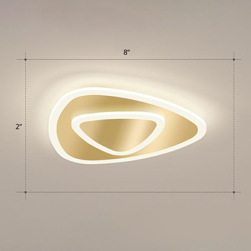 Geometric Shape Corridor Ceiling Light Acrylic Minimalism LED Flush Mount Fixture in Gold Gold Third Gear Triangle Clearhalo 'Ceiling Lights' 'Close To Ceiling Lights' 'Close to ceiling' 'Flush mount' Lighting' 2327190