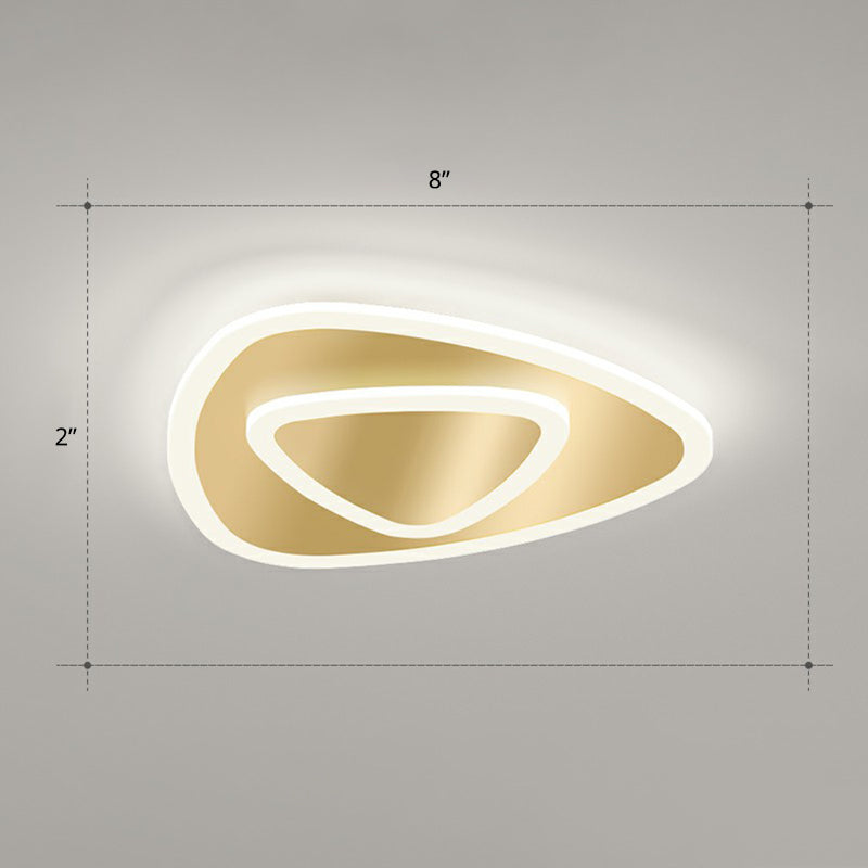 Geometric Shape Corridor Ceiling Light Acrylic Minimalism LED Flush Mount Fixture in Gold Gold White Triangle Clearhalo 'Ceiling Lights' 'Close To Ceiling Lights' 'Close to ceiling' 'Flush mount' Lighting' 2327191