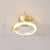 Small Flush Mount Ceiling Fixture Simplicity Metal Gold Finish Semi Mount Lighting for Corridor Gold Warm Round Clearhalo 'Ceiling Lights' 'Close To Ceiling Lights' 'Close to ceiling' 'Semi-flushmount' Lighting' 2327197