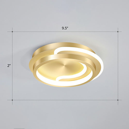 Minimalist Geometrical Ceiling Lighting Acrylic Hallway LED Flush Mount Light Fixture Gold White Round Clearhalo 'Ceiling Lights' 'Close To Ceiling Lights' 'Close to ceiling' 'Flush mount' Lighting' 2327226