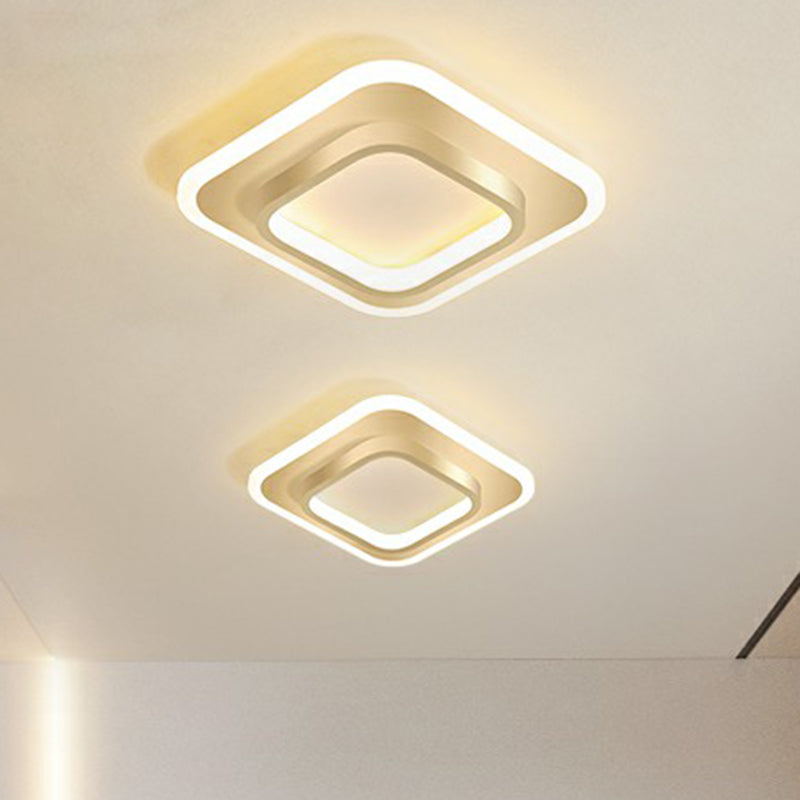 Simple Style Geometric Flushmount Ceiling Lamp Metal Corridor Flush Mounted Light Clearhalo 'Ceiling Lights' 'Close To Ceiling Lights' 'Close to ceiling' 'Flush mount' Lighting' 2327236