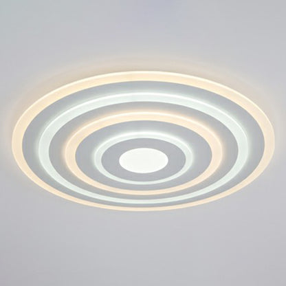 White Concentric Round Flushmount Simple Style Acrylic LED Flush Ceiling Light for Bedroom White 16" Inner White Outer Warm Clearhalo 'Ceiling Lights' 'Close To Ceiling Lights' 'Close to ceiling' 'Flush mount' Lighting' 2327248
