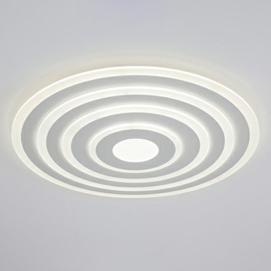 White Concentric Round Flushmount Simple Style Acrylic LED Flush Ceiling Light for Bedroom White 16" Natural Clearhalo 'Ceiling Lights' 'Close To Ceiling Lights' 'Close to ceiling' 'Flush mount' Lighting' 2327261