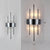 Flute Sconce Lamp Modern Clear Crystal Rod Living Room Wall Mounted Lighting Fixture Black 7" Clearhalo 'Modern wall lights' 'Modern' 'Wall Lamps & Sconces' 'Wall Lights' Lighting' 2327291