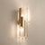Pole Shaped Living Room Wall Sconce K9 Crystal 2-Bulb Minimalist Wall Mount Lamp in Gold Gold 4" Clearhalo 'Cast Iron' 'Glass' 'Industrial' 'Modern wall lights' 'Modern' 'Tiffany' 'Traditional wall lights' 'Wall Lamps & Sconces' 'Wall Lights' Lighting' 2327378
