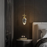 Seedy Crystal Fruit LED Pendant Light Simple Style Golden Suspension Lamp for Bedroom Gold Clearhalo 'Ceiling Lights' 'Modern Pendants' 'Modern' 'Pendant Lights' 'Pendants' Lighting' 2327391