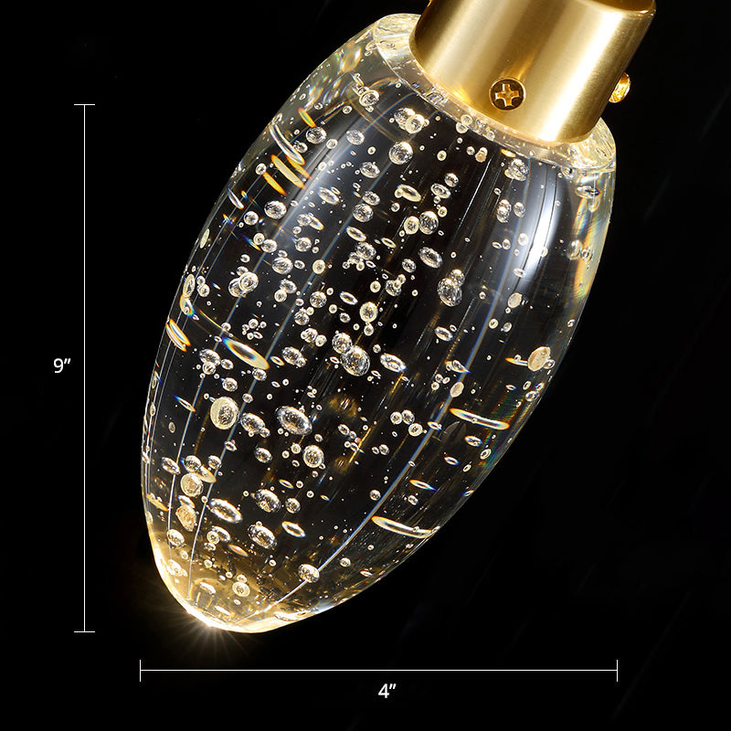 Seedy Crystal Fruit LED Pendant Light Simple Style Golden Suspension Lamp for Bedroom Clearhalo 'Ceiling Lights' 'Modern Pendants' 'Modern' 'Pendant Lights' 'Pendants' Lighting' 2327394