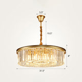 Layered Round Crystal Ceiling Lighting Modern Gold Finish Chandelier for Living Room Gold 31.5" Clearhalo 'Ceiling Lights' 'Chandeliers' 'Modern Chandeliers' 'Modern' Lighting' 2327509