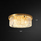 Prismatic Optical Crystal Drum Flushmount Minimalist Brass Ceiling Flush Light for Living Room Brass 19.5" Clearhalo 'Ceiling Lights' 'Close To Ceiling Lights' 'Close to ceiling' 'Flush mount' Lighting' 2327550