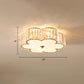 Simple Style 6-Light Ceiling Fixture Champagne Flower Flush Mount Light with Crystal Shade Clearhalo 'Ceiling Lights' 'Close To Ceiling Lights' 'Close to ceiling' 'Flush mount' Lighting' 2327683