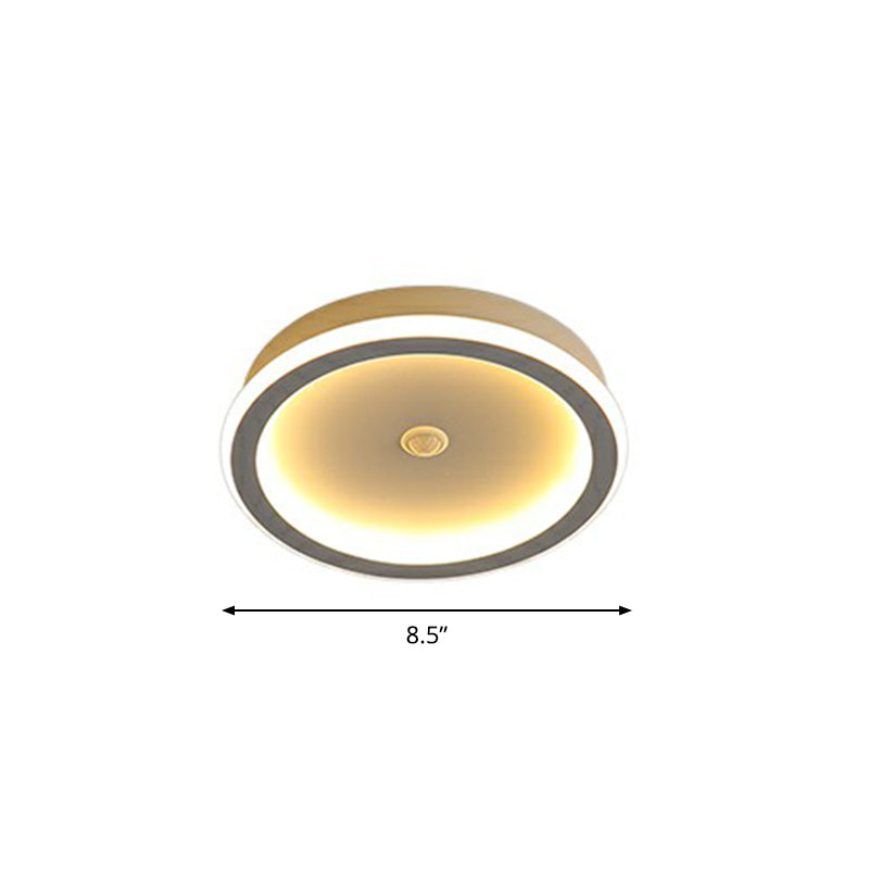 Geometric Shaped LED Ceiling Light Minimalism Metal Corridor Flush Mount Lighting Fixture White Round Clearhalo 'Ceiling Lights' 'Close To Ceiling Lights' 'Close to ceiling' 'Semi-flushmount' Lighting' 2327694