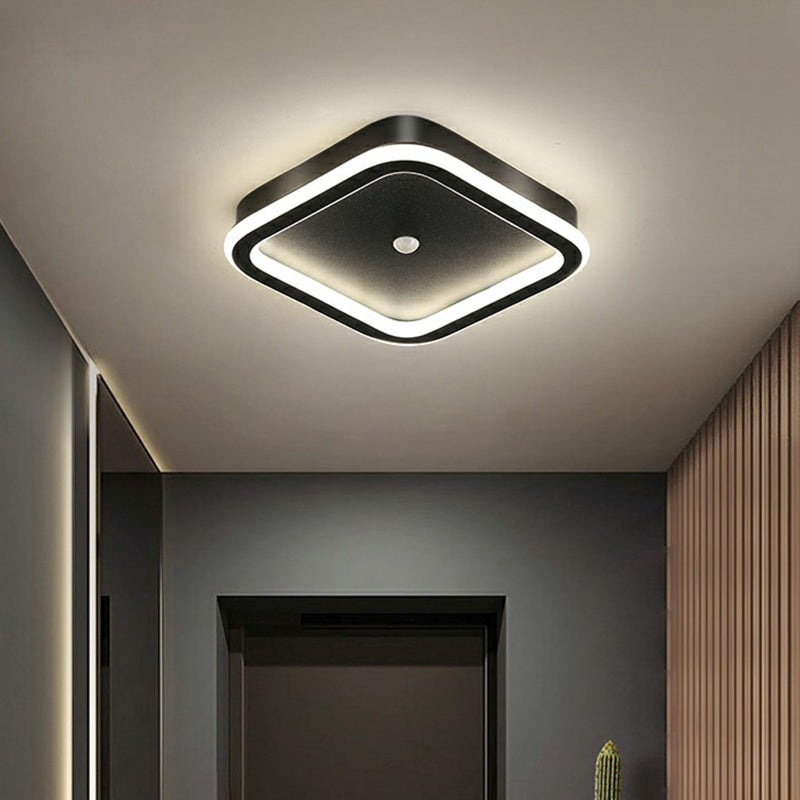 Geometric Shaped LED Ceiling Light Minimalism Metal Corridor Flush Mount Lighting Fixture Clearhalo 'Ceiling Lights' 'Close To Ceiling Lights' 'Close to ceiling' 'Semi-flushmount' Lighting' 2327696