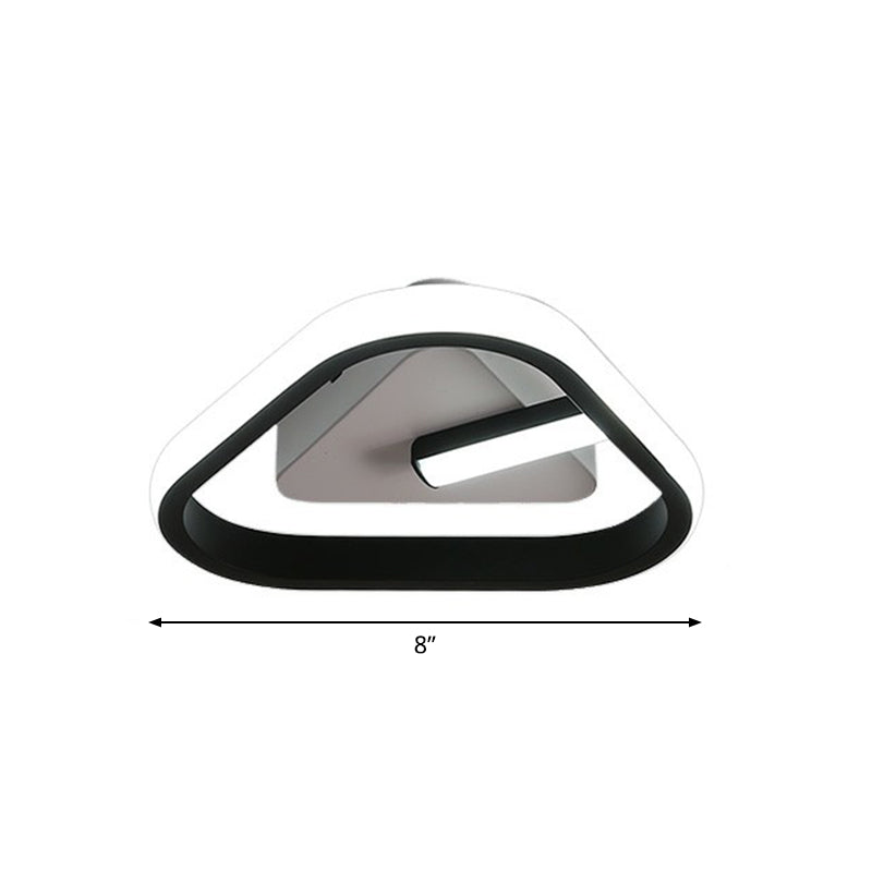 Small Foyer Ceiling Mount Light Fixture Metal Minimalistic LED Flush Mount in Black Black White Triangle Clearhalo 'Ceiling Lights' 'Close To Ceiling Lights' 'Close to ceiling' 'Flush mount' Lighting' 2327712