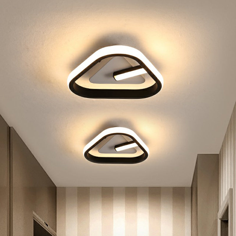 Small Foyer Ceiling Mount Light Fixture Metal Minimalistic LED Flush Mount in Black Clearhalo 'Ceiling Lights' 'Close To Ceiling Lights' 'Close to ceiling' 'Flush mount' Lighting' 2327715