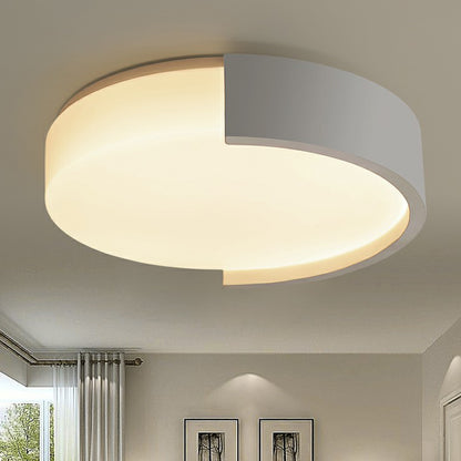 Round Bedroom LED Ceiling Flush Light Acrylic Minimalist Flushmount Lighting in White White Clearhalo 'Ceiling Lights' 'Close To Ceiling Lights' 'Close to ceiling' 'Flush mount' Lighting' 2327764