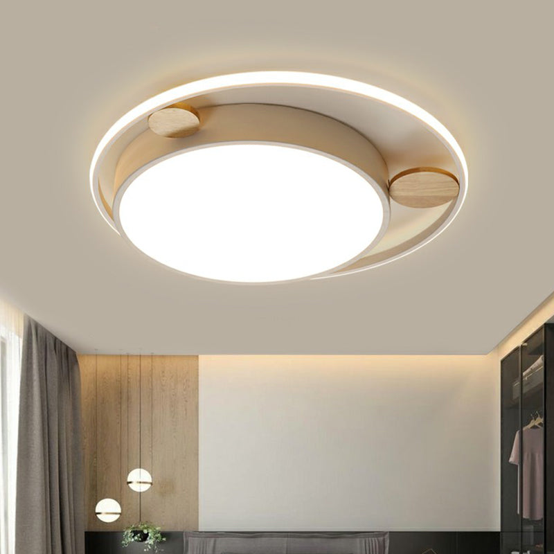 Minimalist Round Flush Mount LED Light Acrylic Bedroom Ceiling Flush Light in White Clearhalo 'Ceiling Lights' 'Close To Ceiling Lights' 'Close to ceiling' 'Flush mount' Lighting' 2327820