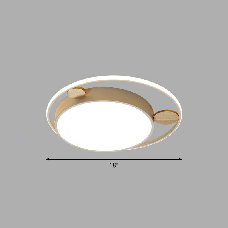 Minimalist Round Flush Mount LED Light Acrylic Bedroom Ceiling Flush Light in White White 18" White Clearhalo 'Ceiling Lights' 'Close To Ceiling Lights' 'Close to ceiling' 'Flush mount' Lighting' 2327821