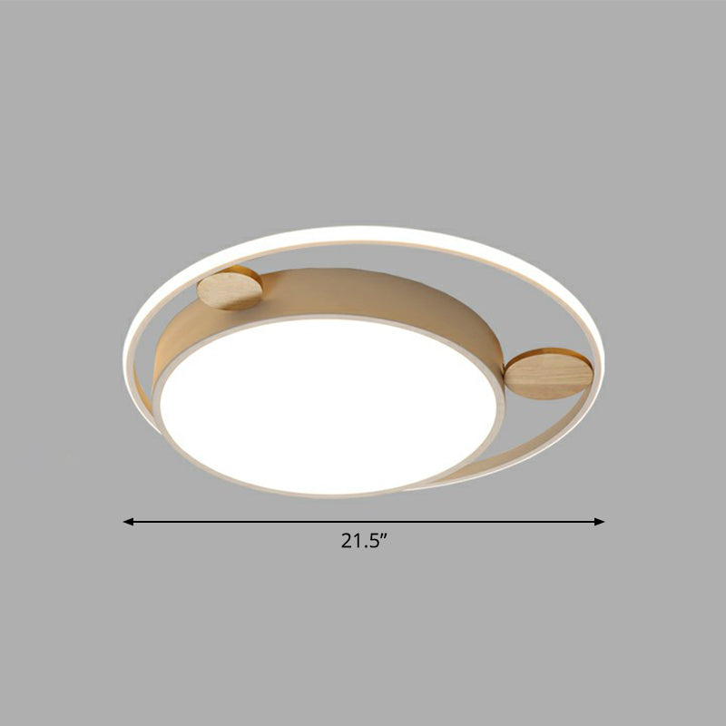 Minimalist Round Flush Mount LED Light Acrylic Bedroom Ceiling Flush Light in White White 21.5" White Clearhalo 'Ceiling Lights' 'Close To Ceiling Lights' 'Close to ceiling' 'Flush mount' Lighting' 2327823