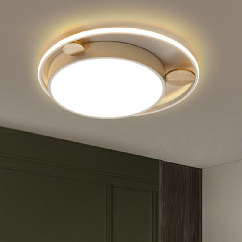 Minimalist Round Flush Mount LED Light Acrylic Bedroom Ceiling Flush Light in White Clearhalo 'Ceiling Lights' 'Close To Ceiling Lights' 'Close to ceiling' 'Flush mount' Lighting' 2327824