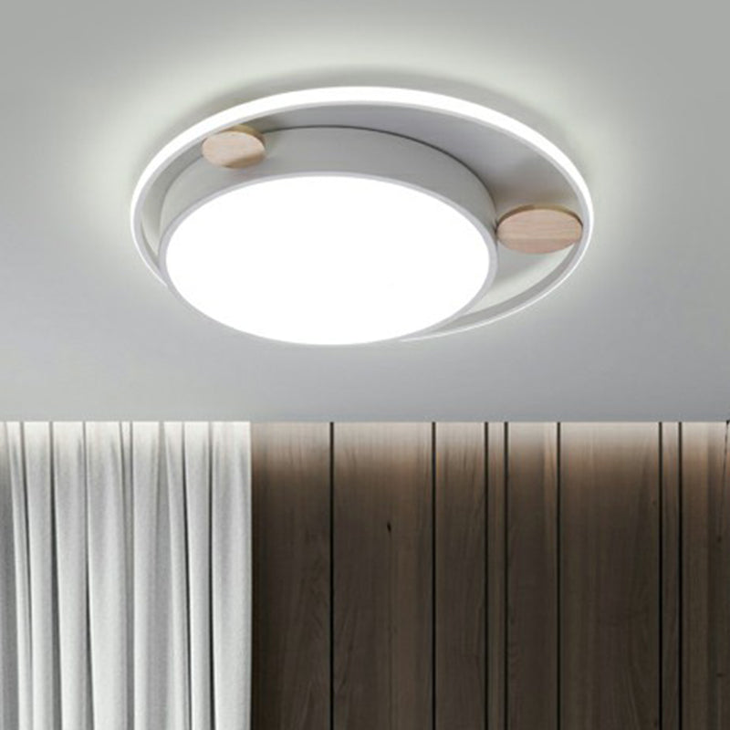 Minimalist Round Flush Mount LED Light Acrylic Bedroom Ceiling Flush Light in White Clearhalo 'Ceiling Lights' 'Close To Ceiling Lights' 'Close to ceiling' 'Flush mount' Lighting' 2327825