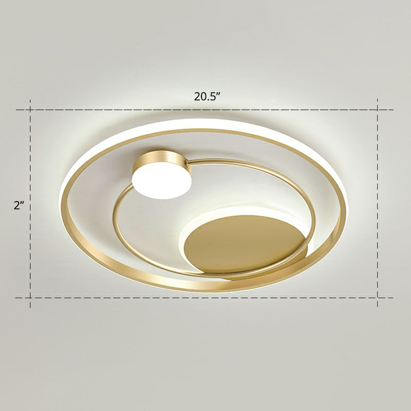 Minimalist Led Surface Mount Ceiling Light Gold Circular Flushmount with Acrylic Shade - Gold - 20.5" - White - Clearhalo - 'Ceiling Lights' - 'Close To Ceiling Lights' - 'Close to ceiling' - 'Flush mount' - Lighting' - 2327839