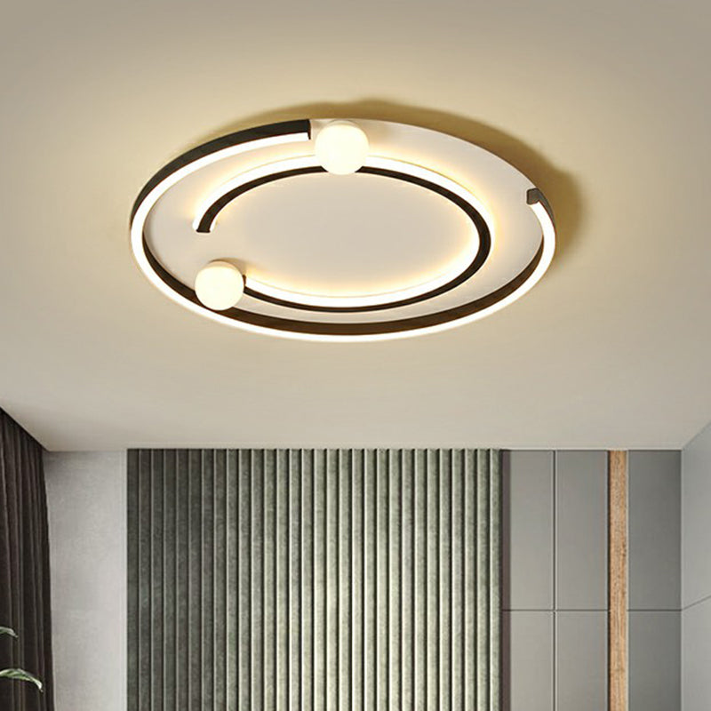 Geometric Bedroom LED Flush Light Acrylic Minimalistic Flush Ceiling Light in Black Clearhalo 'Ceiling Lights' 'Close To Ceiling Lights' 'Close to ceiling' 'Flush mount' Lighting' 2327925